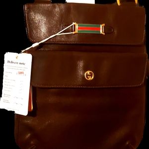 Authentic Gucci Leather Saddle Handbag